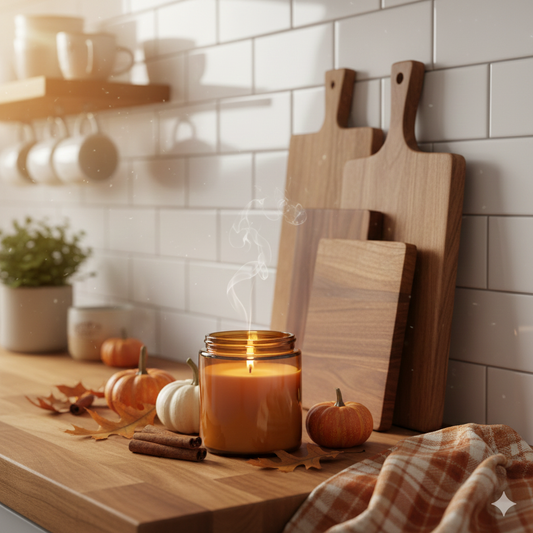 How to Create a Cozy Fall Kitchen Using Wooden Cutting Boards and Autumn-Scented Candles