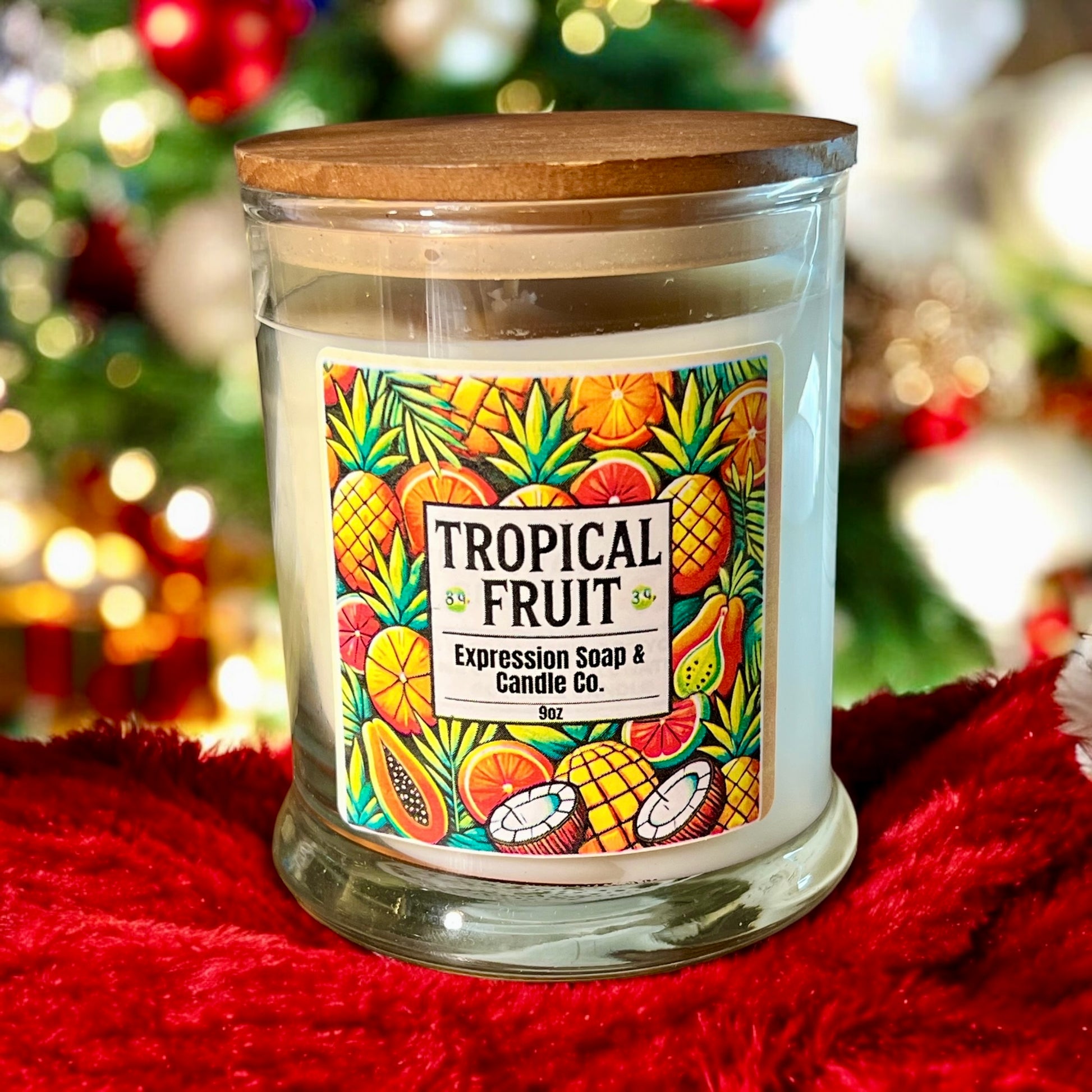 Tropical Fruit Candle – handmade candle by Freedom of Expression Gifts.