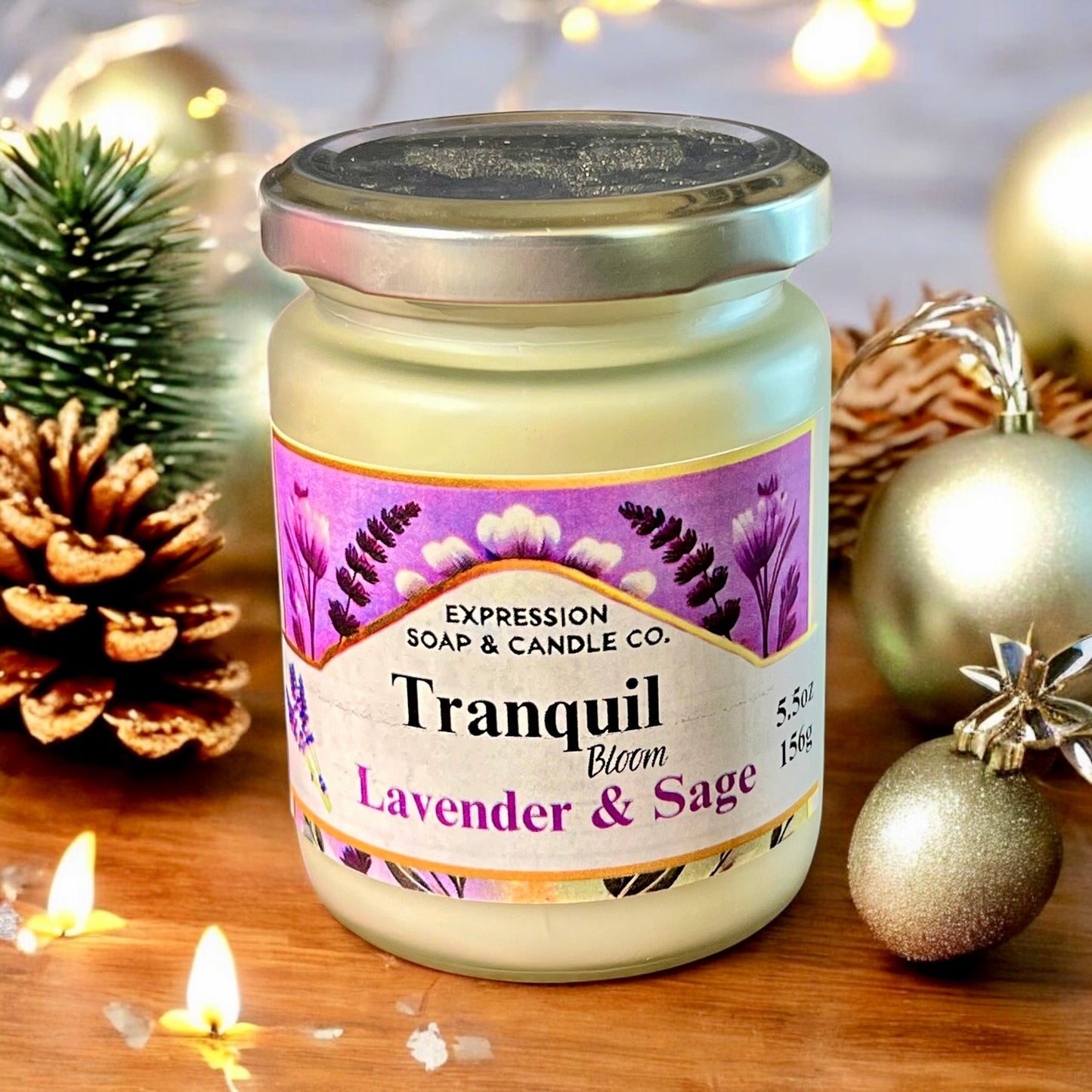 Tranquil Bloom Candle – handmade candle by Freedom of Expression Gifts.