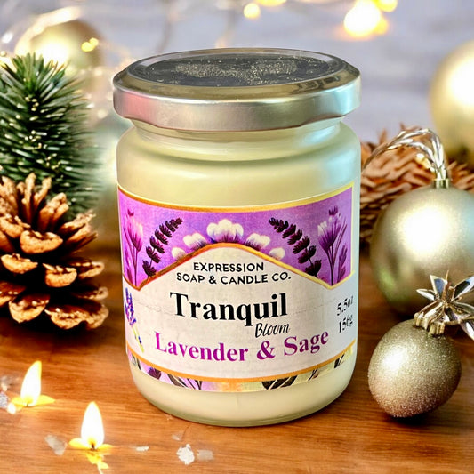 Tranquil Bloom Candle – handmade candle by Freedom of Expression Gifts.