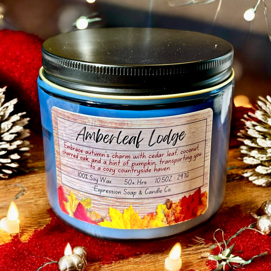 Amberleaf Lodge Candle – handmade candle by Freedom of Expression Gifts.