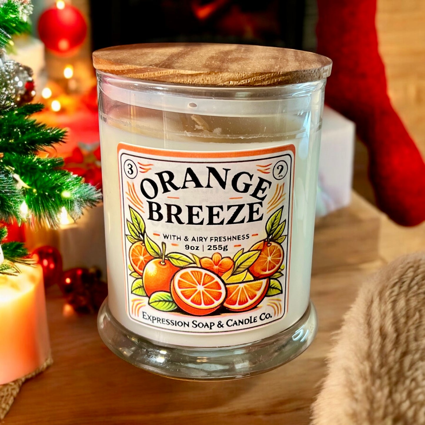 Orange Breeze – handmade candle by Freedom of Expression Gifts.