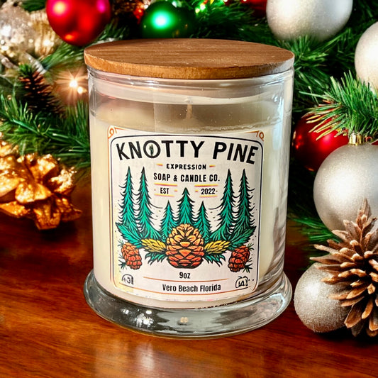 Knotty Pine Candle – handmade candle by Freedom of Expression Gifts.