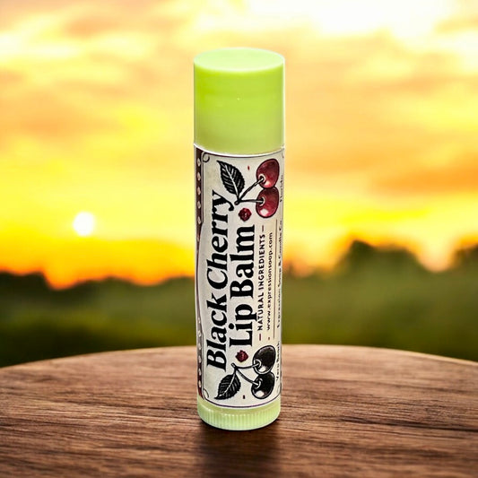 Black Cherry Lip Balm – handmade lip balm by Freedom of Expression Gifts.