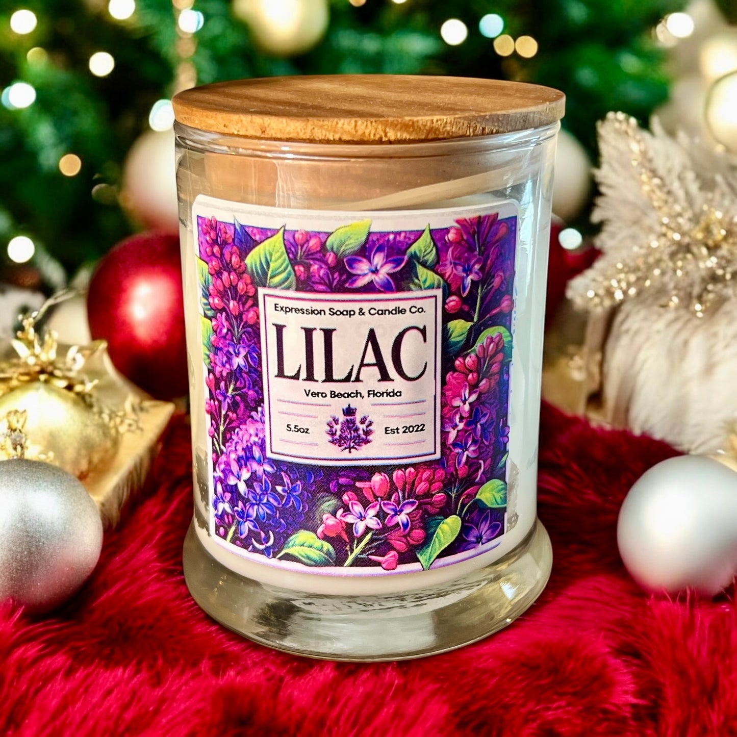 Lilac Candle – handmade candle by Freedom of Expression Gifts.