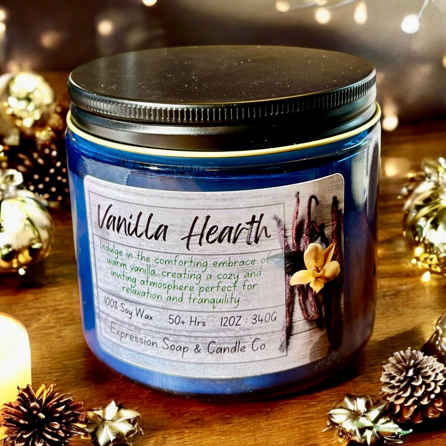 Vanilla Hearth Candle – handmade candle by Freedom of Expression Gifts.