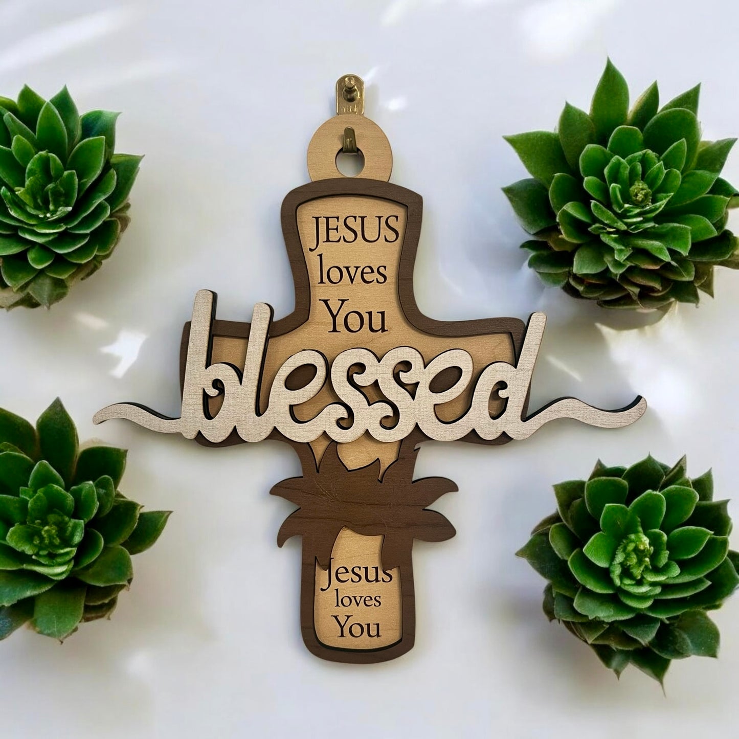 Blessed Cross – handmade sign by Freedom of Expression Gifts.