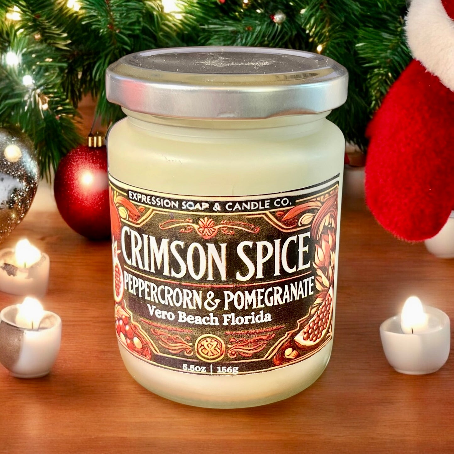 Crimson Spice – handmade candle by Freedom of Expression Gifts.