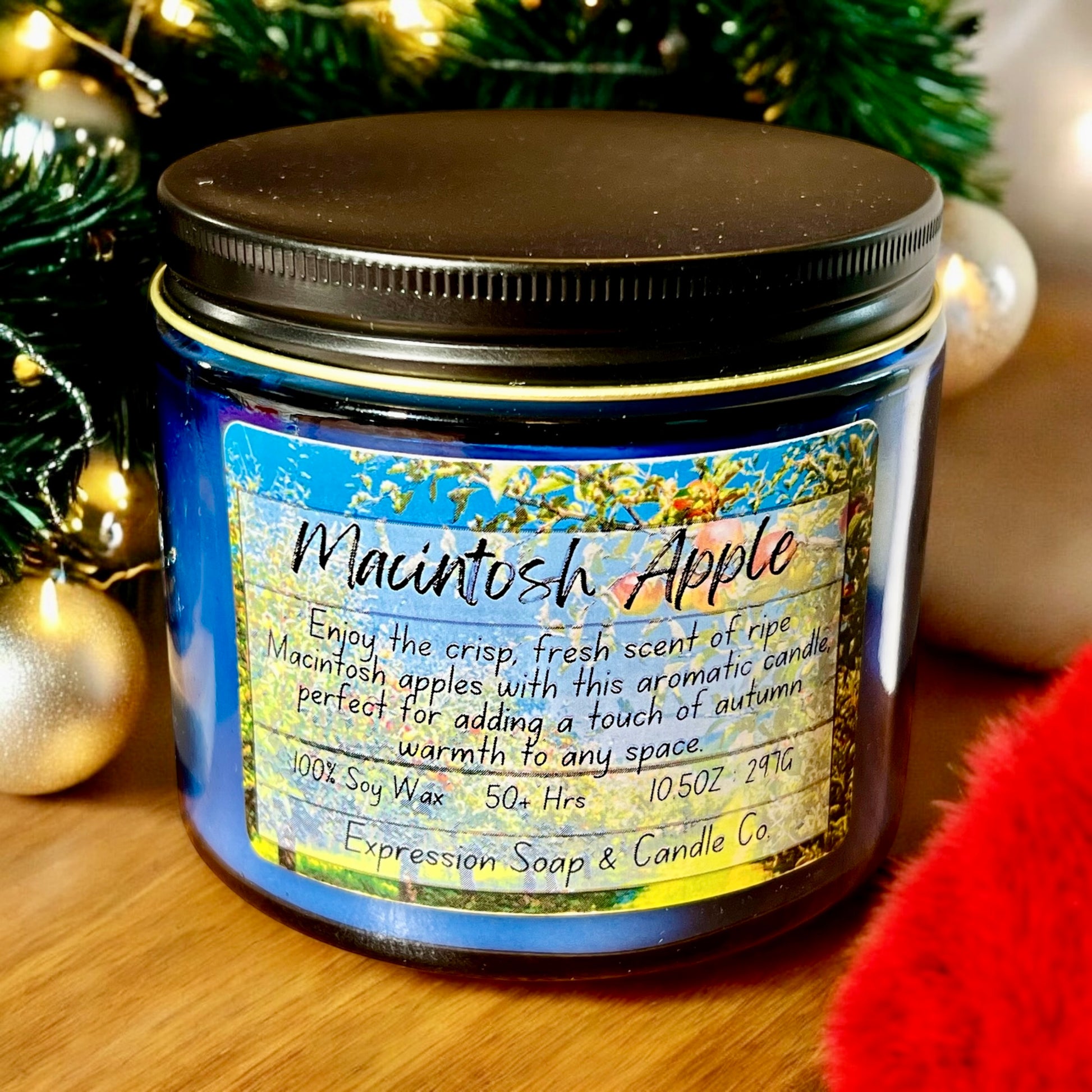 Macintosh Apple Candle – handmade candle by Freedom of Expression Gifts.