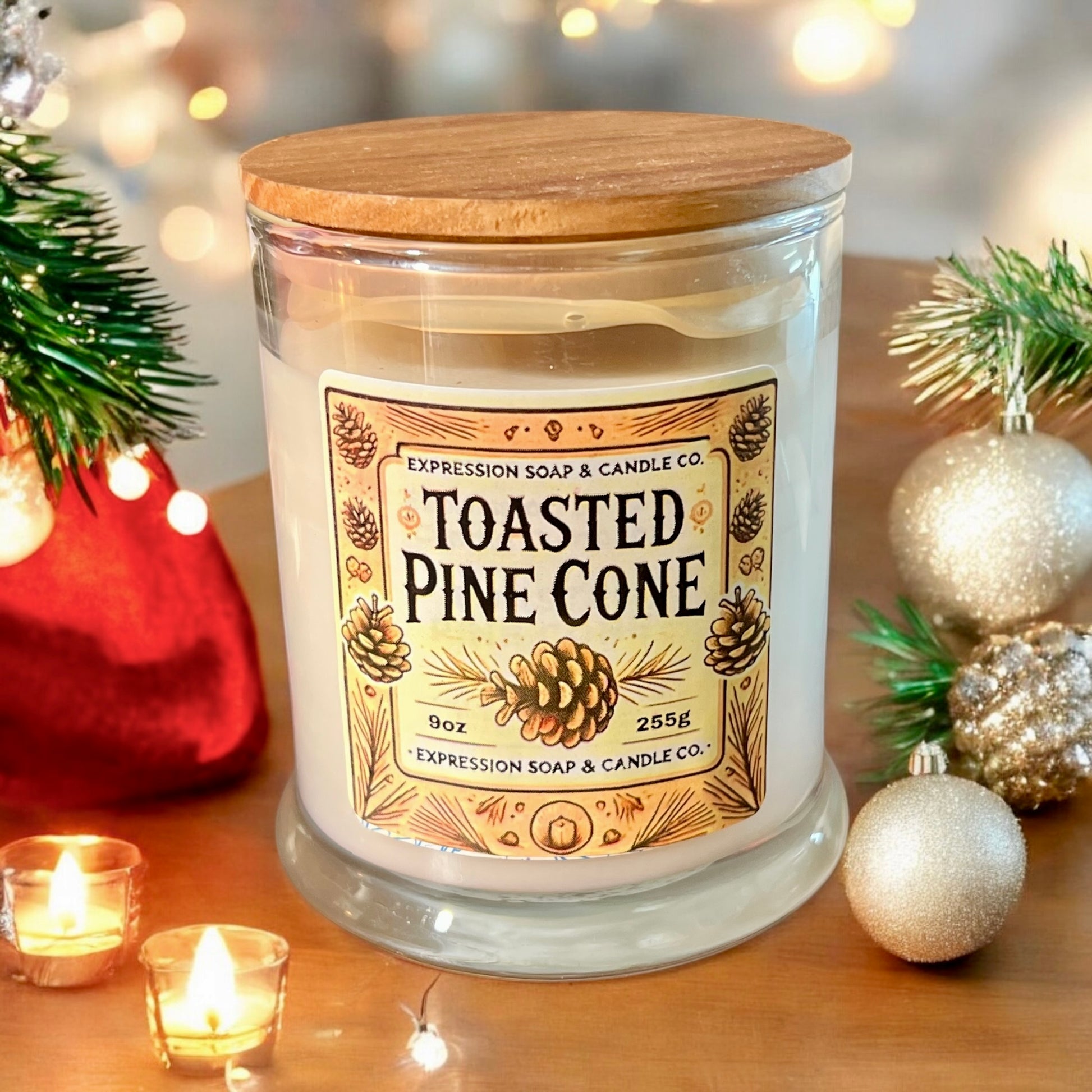 Toasted Pinecone – handmade candle by Freedom of Expression Gifts.