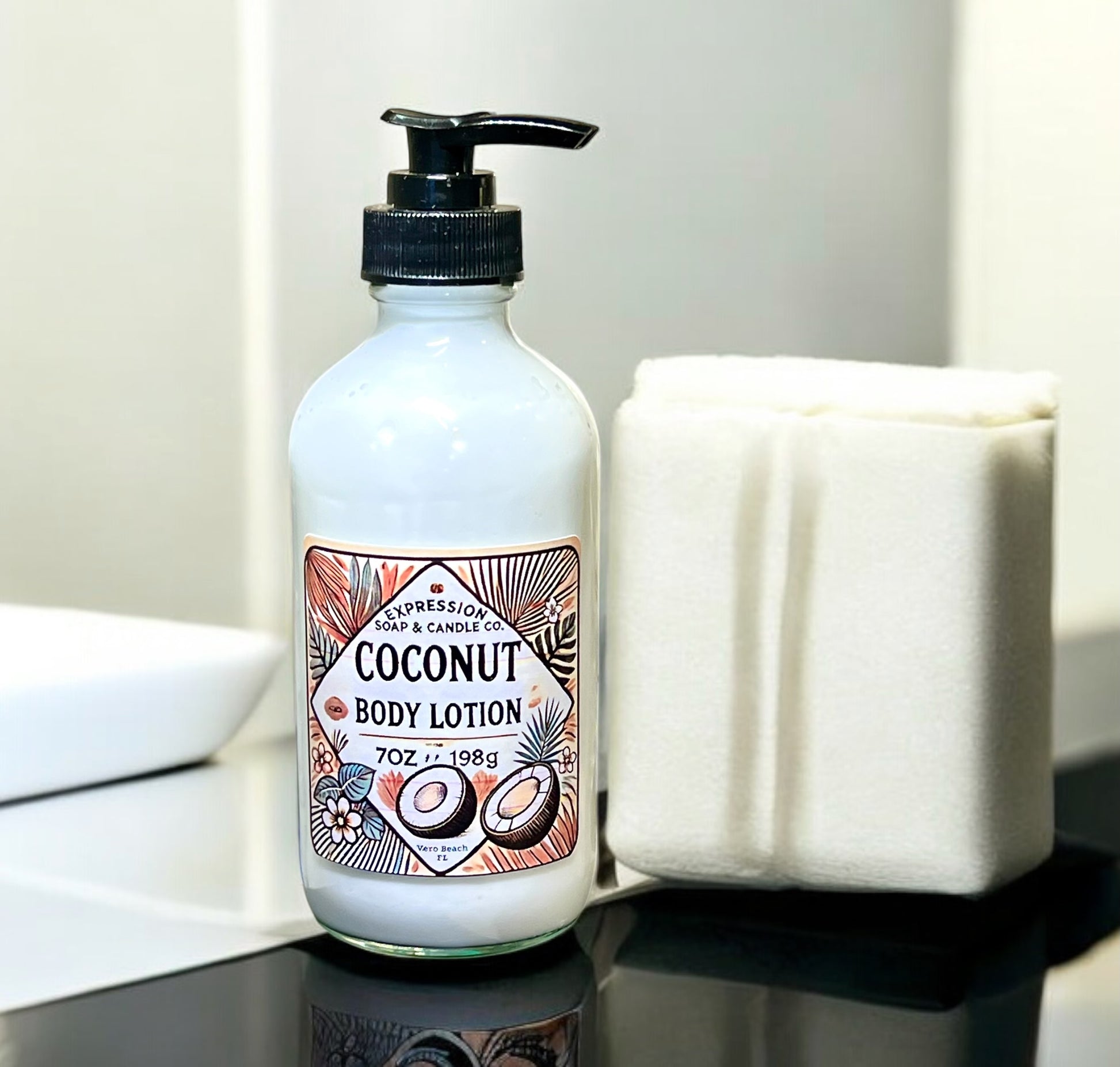 Coconut Body Lotion – handmade lotions by Freedom of Expression Gifts.