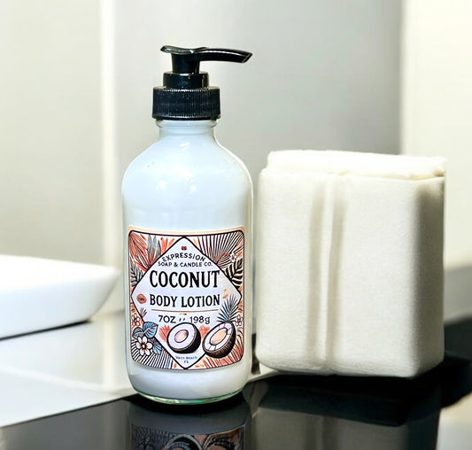 Coconut Body Lotion – handmade lotions by Freedom of Expression Gifts.