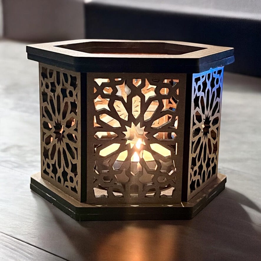 Expression Soap & Candle Company Lantern Walnut Small Tea Light Lantern