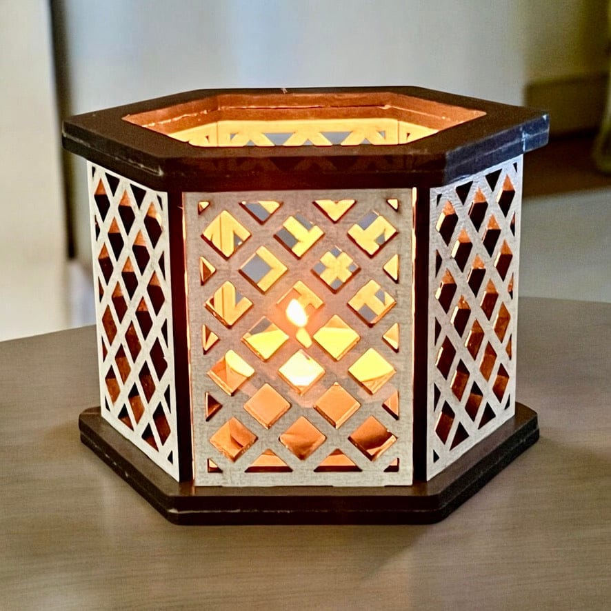 Expression Soap & Candle Company Lantern Walnut Small Tea Light Lantern
